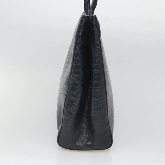 Salvatore Ferragamo Shoulder Bag Leather Navy Gold Auth - Picture 4 of 16